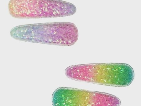 RAINBOW CHUNKY GLITTER SNAP CLIPS Online