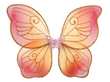 PINK POPPY RAINBOW BUTTERFLY WINGS PINK YELLOW Supply