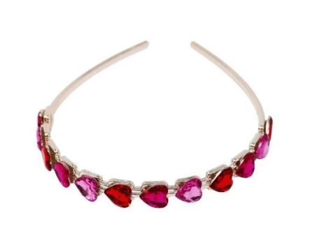 PINK POPPY GEMSTONE HEART HEADBAND Online Hot Sale