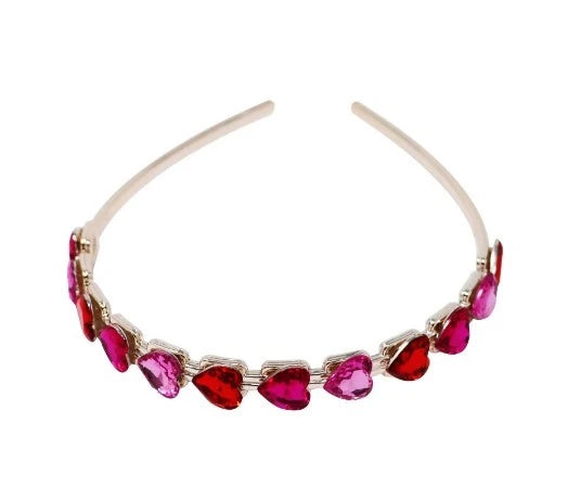 PINK POPPY GEMSTONE HEART HEADBAND Online Hot Sale