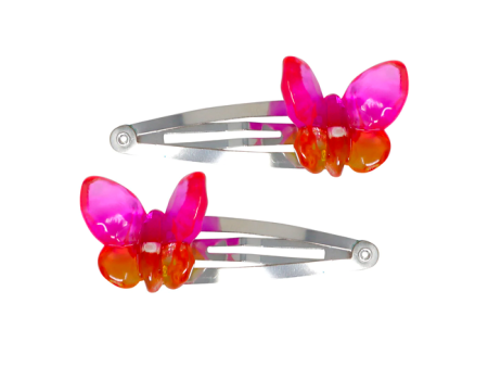 PINK POPPY RAINBOW BUTTERFLY CHARM HAIRCLIP Online Sale