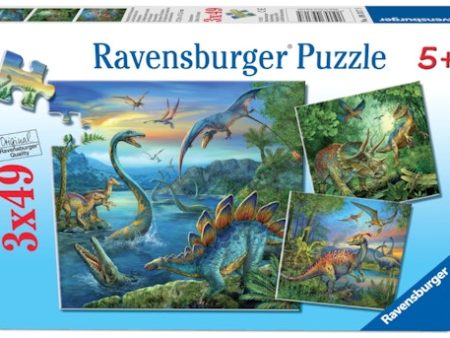 RAVENSBURGER - DINOSAUR PUZZLE 3X49PC Online Sale