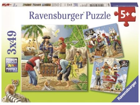 RAVENSBURGER 080304 - ADVENTURE ON THE HIGH SEAS 3X49 PIECE PUZZLE Fashion