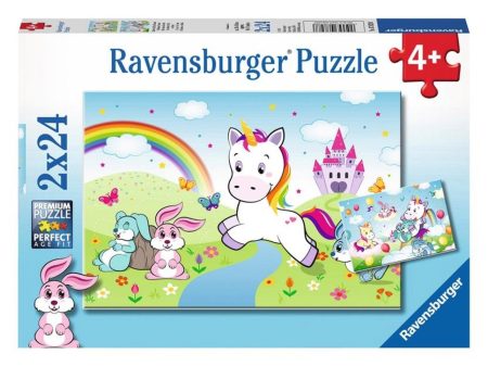 RAVENSBURGER 2 X 24 FAIRYTALE UNICORN UNICORN PUZZLE Online Hot Sale