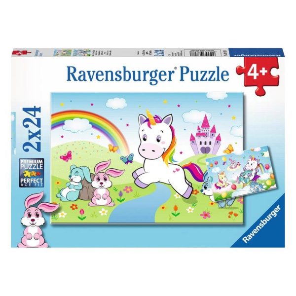 RAVENSBURGER 2 X 24 FAIRYTALE UNICORN UNICORN PUZZLE Online Hot Sale