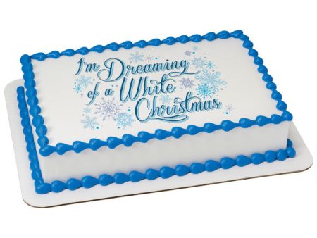 Dreaming of a White Christmas Edible Cake Topper Image For Sale