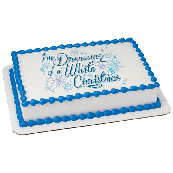 Dreaming of a White Christmas Edible Cake Topper Image For Sale