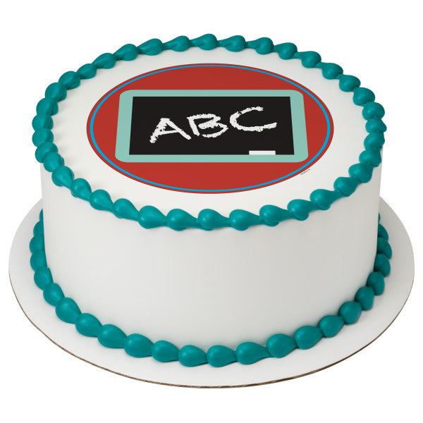 ABC Blackboard Edible Cake Topper Image For Discount