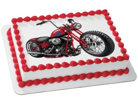 Motorcycle Edible Cake Topper Image Online Sale