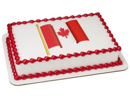 Canadian Flag Edible Cake Topper Image Fashion