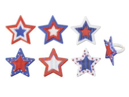 Printed Star Assortment Cupcake Rings For Sale