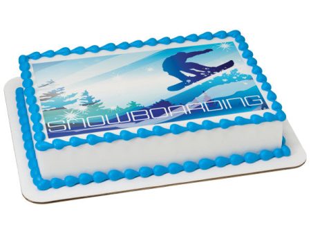 Snowboarding Edible Cake Topper Image Fashion