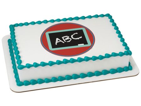 ABC Blackboard Edible Cake Topper Image For Discount