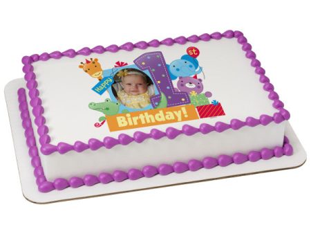 First Birthday (1st Birthday) Edible Cake Topper Image Frame Online now