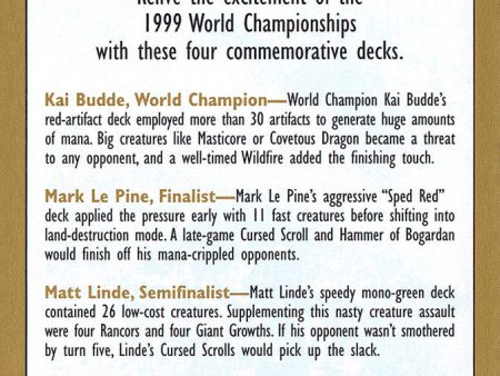 1999 World Championships Ad [World Championship Decks 1999] Hot on Sale